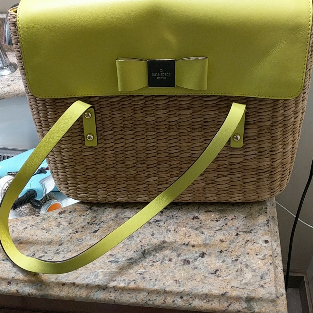 Kate Spade bright yellow basket purse